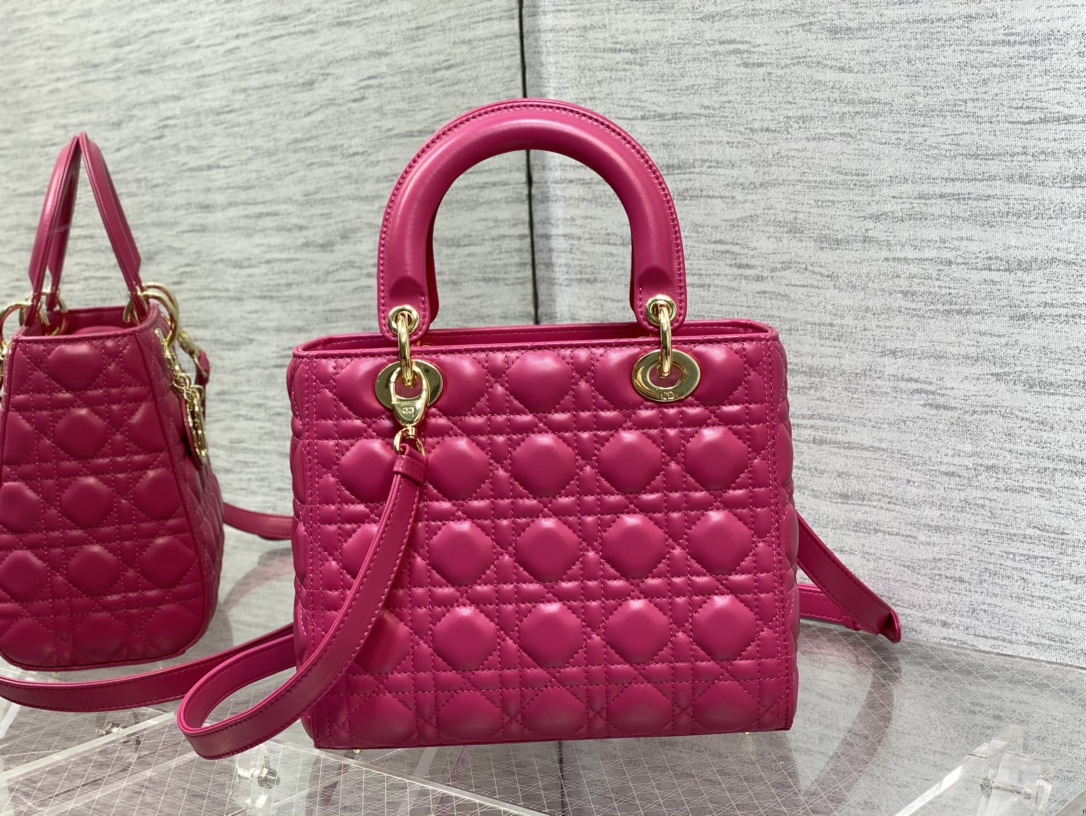 Medium Lady Dior Bag Purple Cannage Lambskin